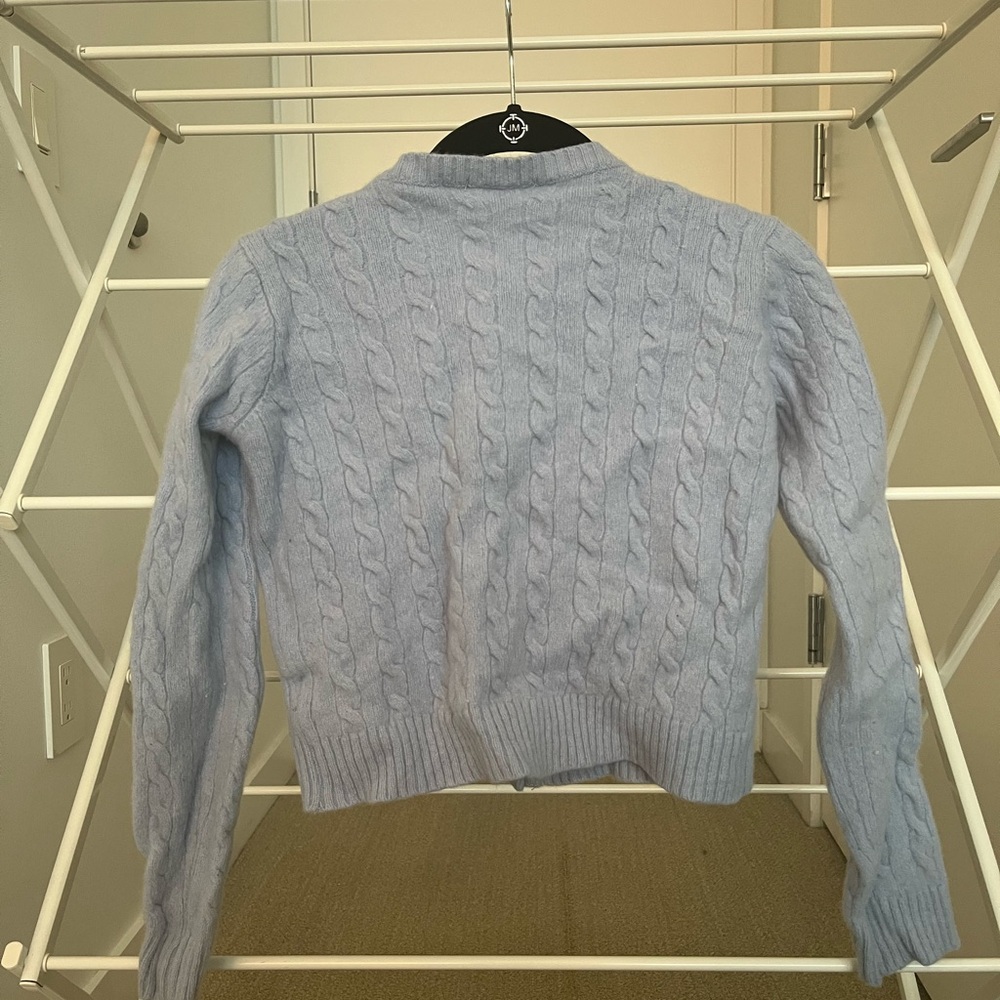 Brandy Light Blue Cable Knit Sweater - Picture 3 of 4